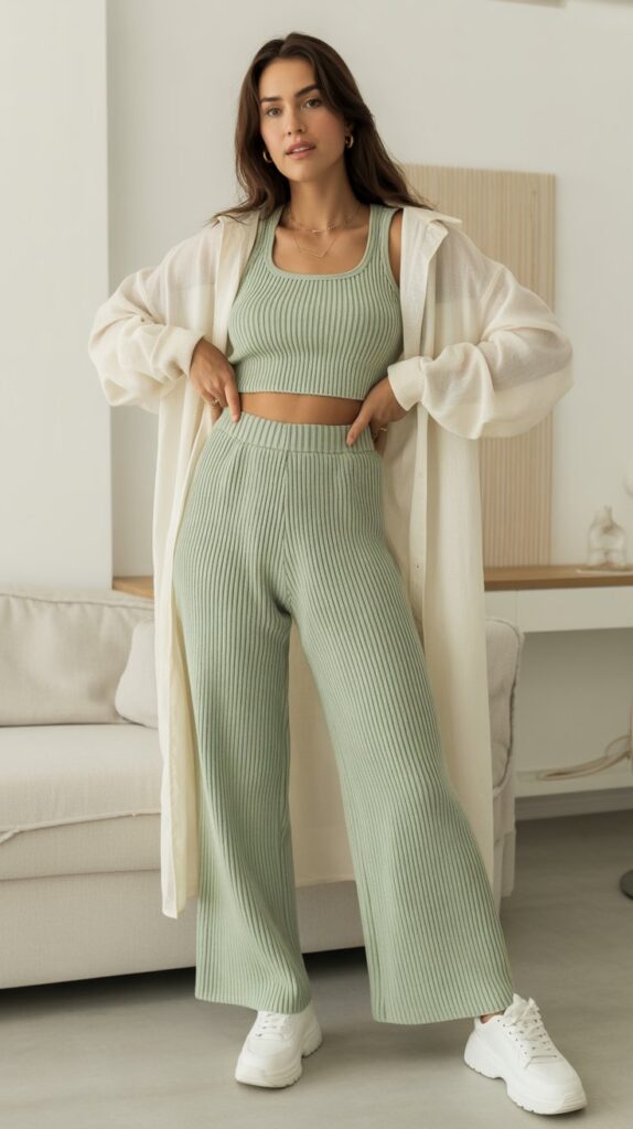 27 Elegant Self Care Sunday Dress to Impress Looks 16 The Ribbed Knit Coordinates