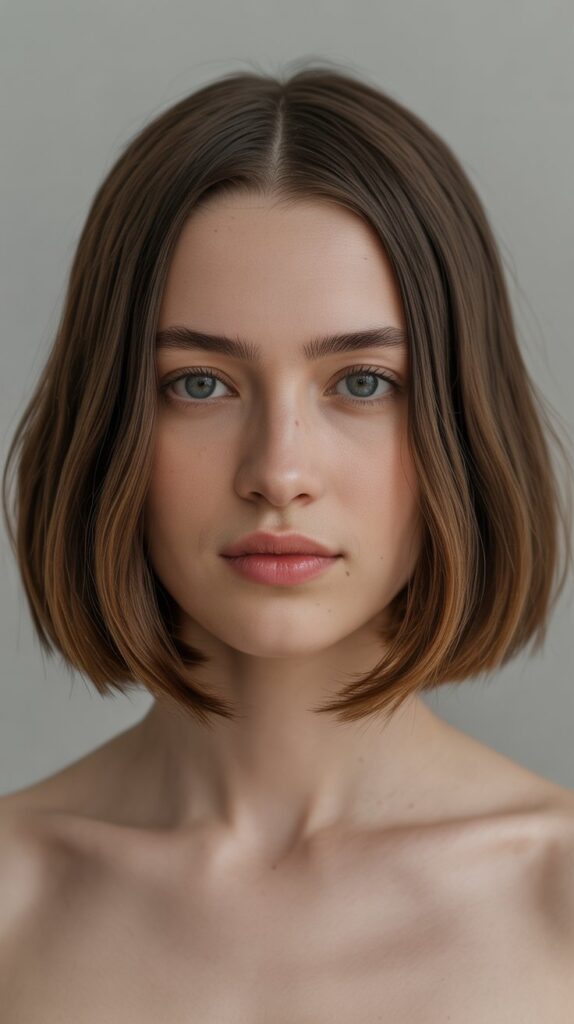 Angled Bob with Middle Part