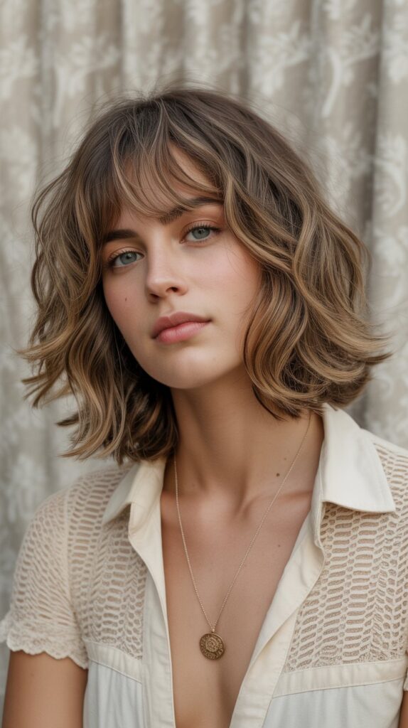 Shaggy Bohemian Bob with Fringe