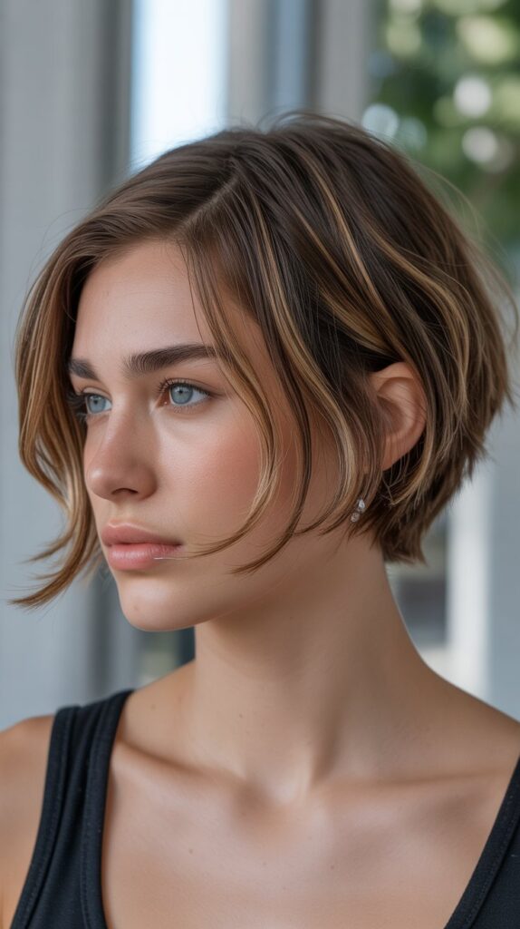 27+ Trendy Lowlights for Short Brown Hair on Brunettes 14 Face-Framing Lowlights Only