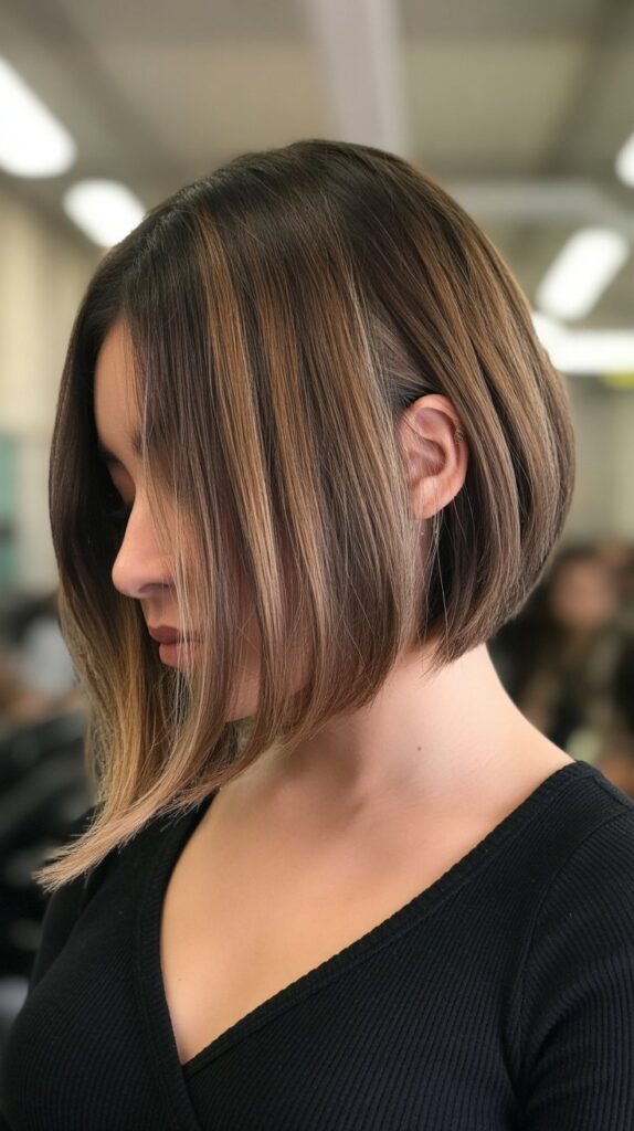 27+ Trendy Lowlights for Short Brown Hair on Brunettes 11 Ombré Lowlights from Root to End