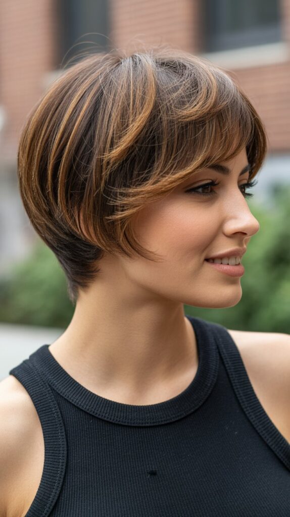 30 Caramel Highlights on Layered Brown Hair 25 Caramel Highlights on Short Layered Cuts