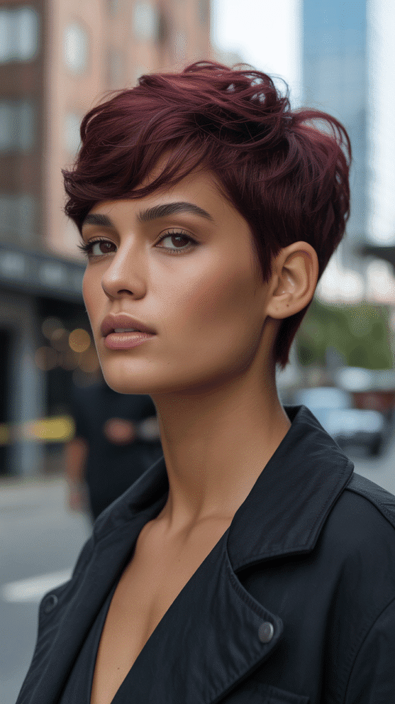 30+ Stunning Burgundy Hair Color Ideas That Will Turn Heads 10 Burgundy Pixie Cut