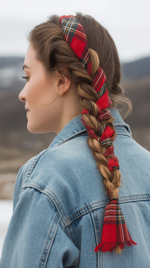 33 Easy and Simple Cute Winter Hairstyles 25 Scarf Braid