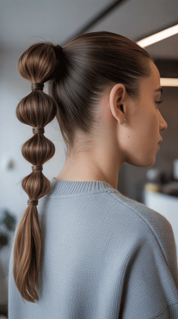 33 Easy and Simple Cute Winter Hairstyles 28 Knotted Ponytail