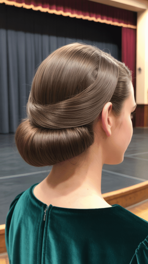 27 Elegant Cute Winter Updo Hairstyles for School 23 Low Rolled Updo with Side Part