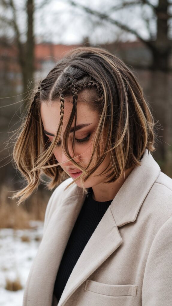 30 Chic Winter Hair Braids for Short Hair 15 Hidden Underlayer Braids