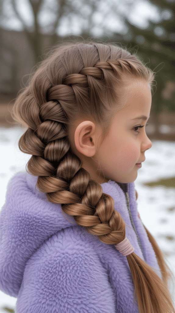 33 Cute Winter Hair Braids for Kids 16 Pull-Through Braid