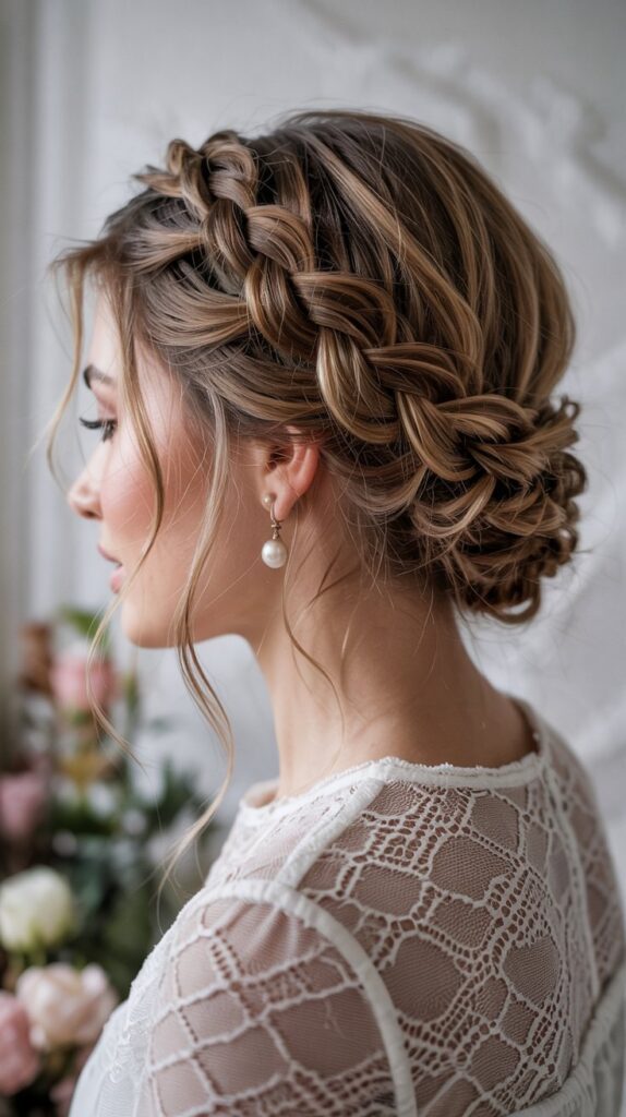 27 Trendy Winter Hair Braid Styles to Try 25 . Twisted Crown Braid