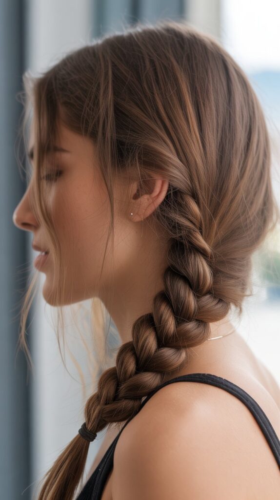 30 Braided Greasy Hair Hairstyles to Try 1 Classic Three-Strand Side Braid