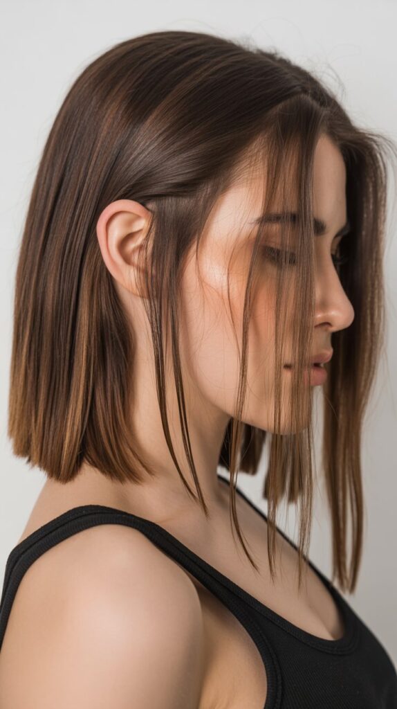 36 Gorgeous Lowlights for Medium Length Brown Hair on Brunettes 13 Ribbons of Dark Mocha