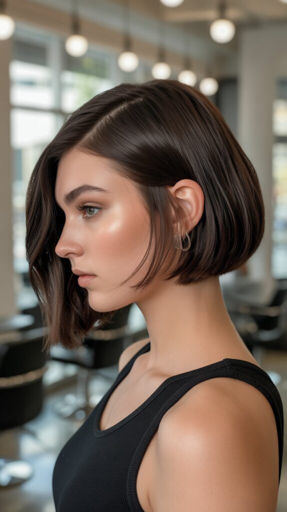 Top 30+ Expert Approved Hairstyles for Thin Hair and Round Faces 4 Asymmetrical Bob with Deep Side Part