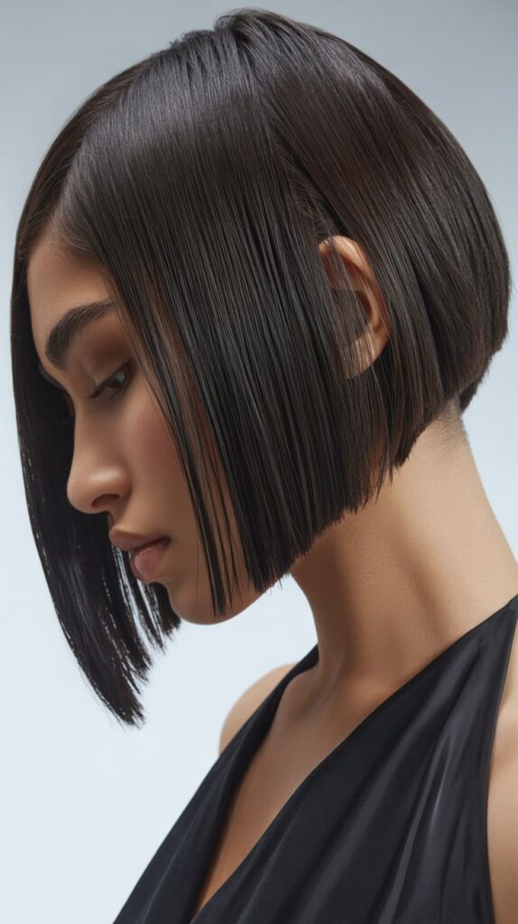 Best 32+ Inverted Layered Bob Hairstyles with Stacked Cuts Trendy Upgrade 3 Sleek Inverted Bob with Razor-Sharp Stacked Cut