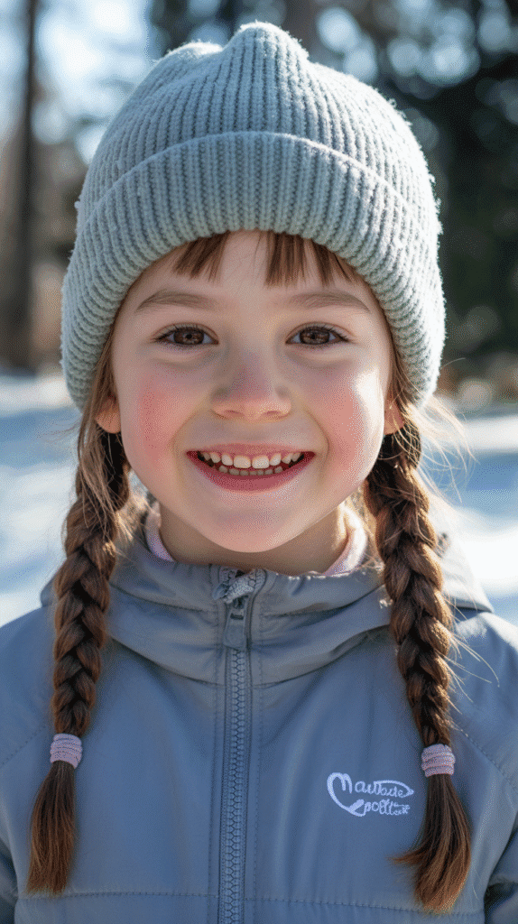 33 Cute Winter Hair Braids for Kids 9 French Braid Pigtails