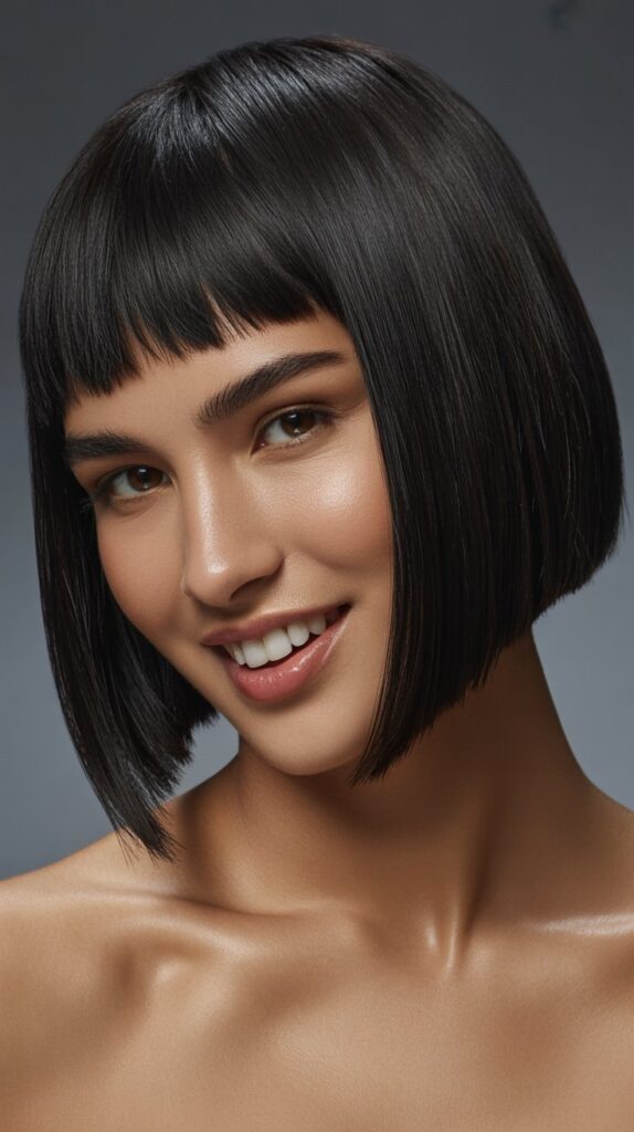 Angled Bob with Razor-Cut Precision