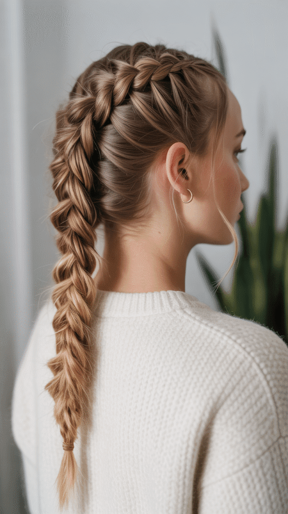 30 Adorable Cute Winter Hairstyles with Braids 25 Snake Braid