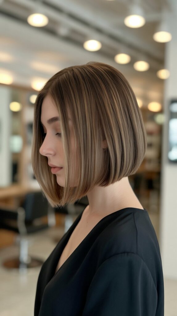 Top 30+ Expert Approved Hairstyles for Thin Hair and Round Faces 29 Soft A-Line Bob with Subtle Highlights