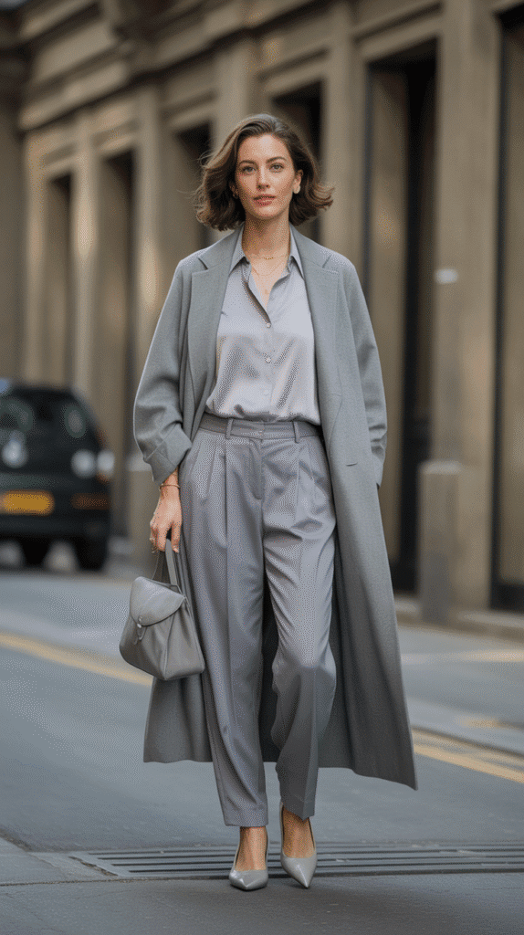 36 Cute Self Care Sunday Dress to Impress No-VIP Styles 35 Soft Gray Sophistication