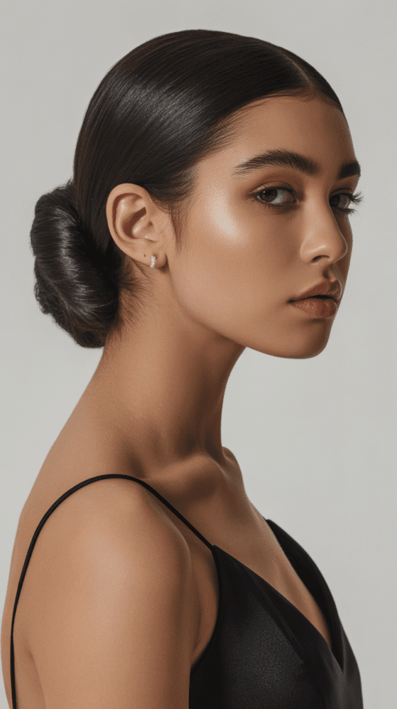 30 Trendy Half-Up Half-Down Hairstyles for HoCo 2025 4 Sleek Low Twist