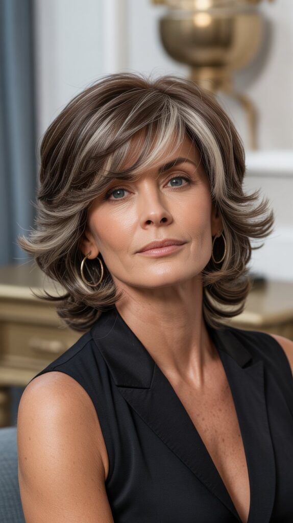 Best 30+ Very Layered Medium Hairstyles for Women Over 50 26 Layered Cut with Low Lights
