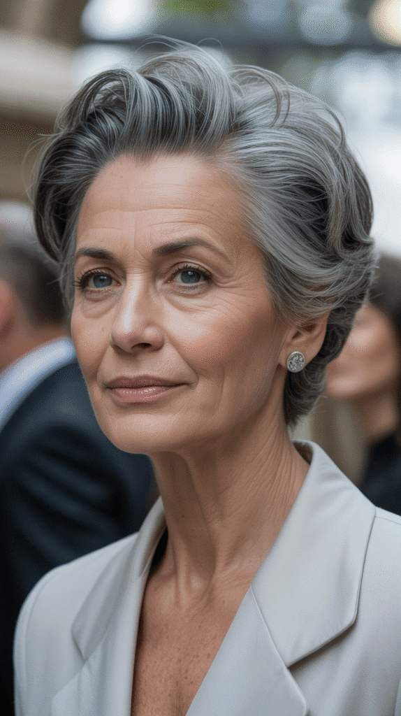 Top 36 Low-Maintenance Haircuts for Women Over 70 19 The Swept-Back Crop