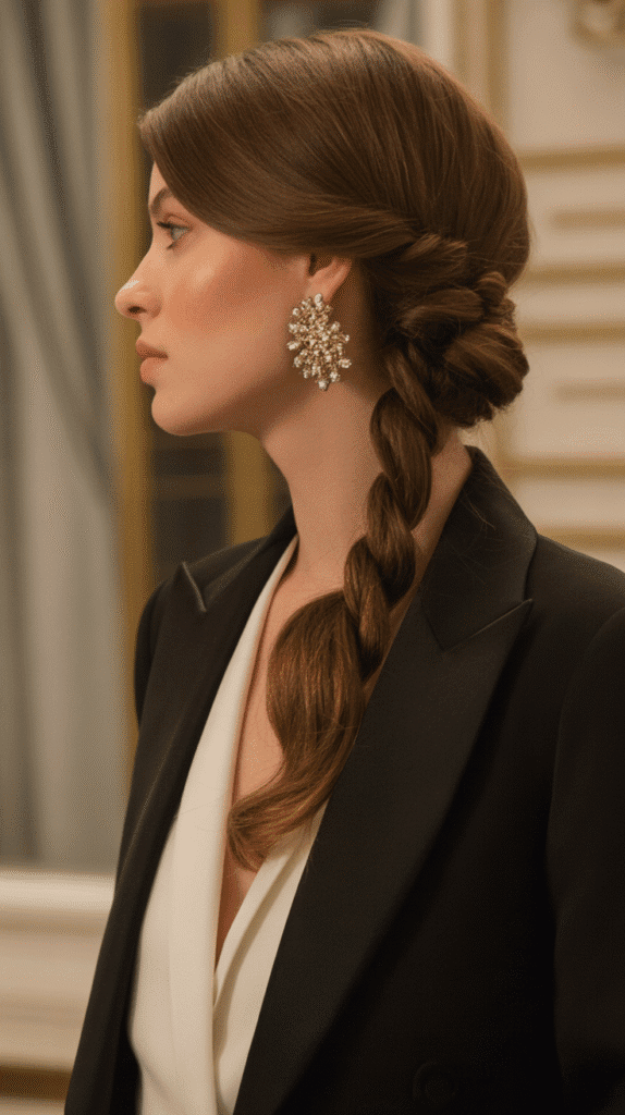 27+ Easy Wedding Guest Hairstyles for Long Hair 13 Twisted Side Updo