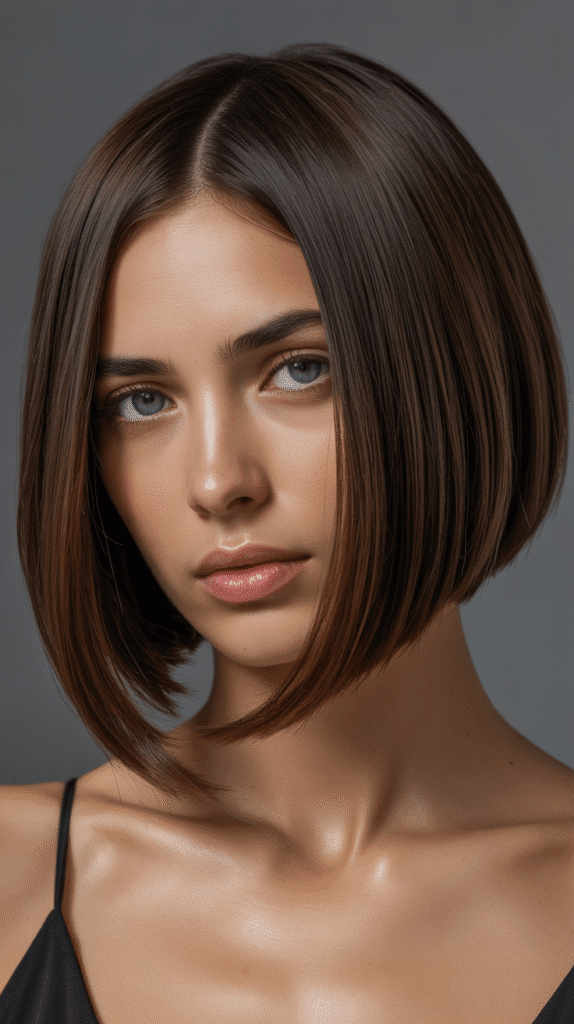 Best 30+ Chic Short Stacked Inverted Bob Haircuts for a Modern Look 9 Sleek Straight Stacked Bob