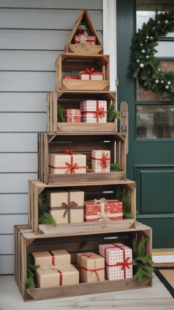 36 Wooden Christmas Trees for Your Front Porch Décor 29 Wooden Crate Christmas Trees