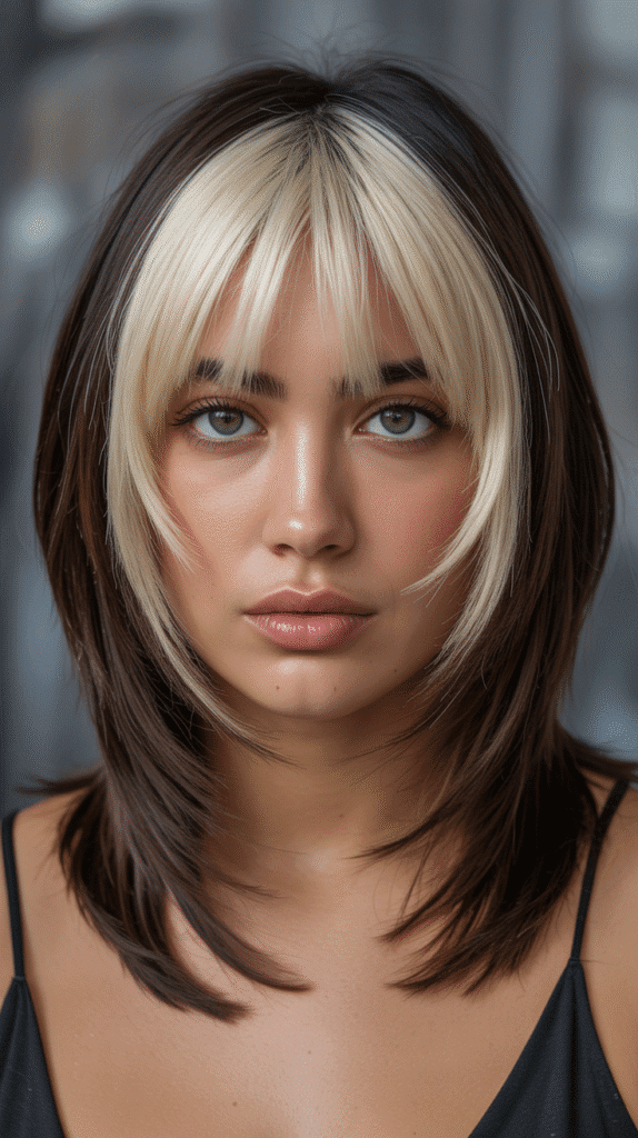  Layered Bob with Curtain Bangs and Money Pieces