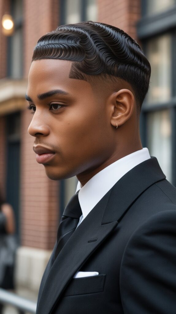 Top 27+ Jaw-Dropping Low Taper Fade Haircuts for Black Men You Need to Try! 11 Low Taper Fade with Finger Waves