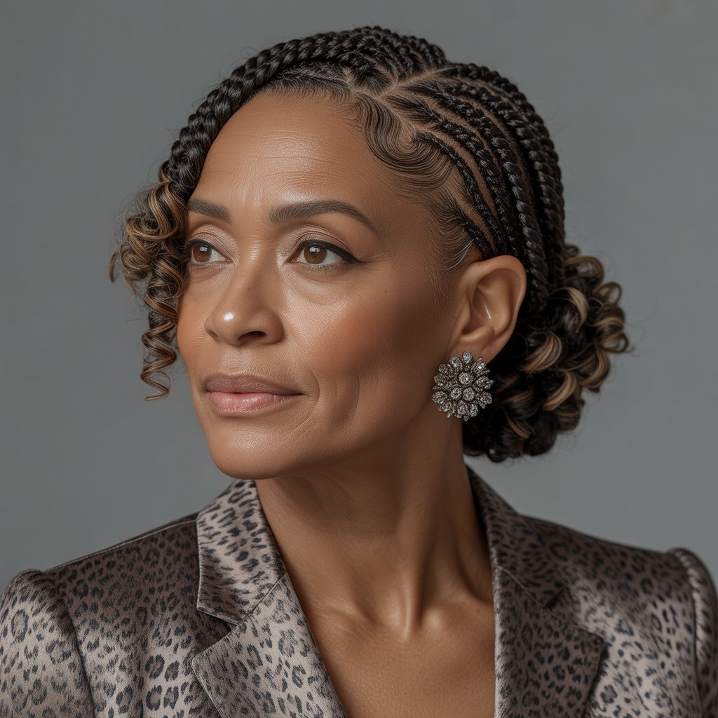 Top 30+ Stunning Hairstyles for Older Black Women: Easy Solutions for Everyday Glam! 21 Cornrows with Free Ends