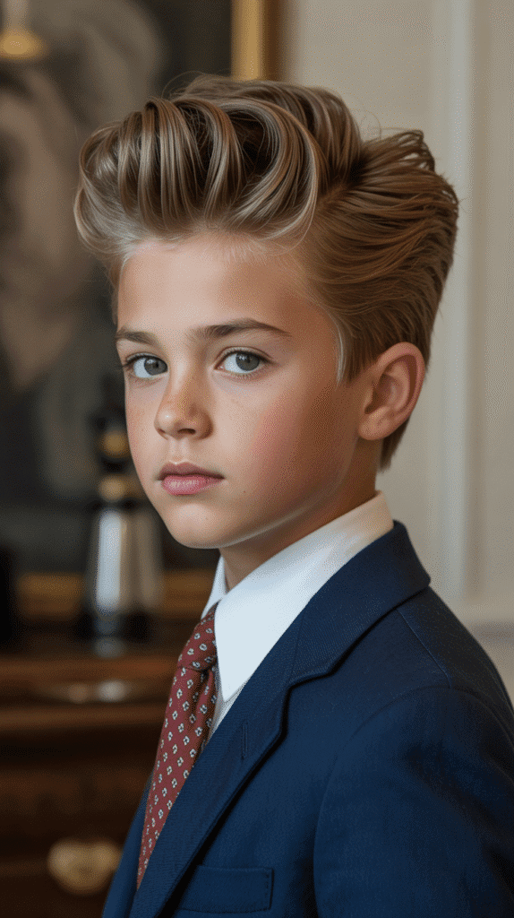 Top 30 Stylish Children Hairstyles for Little Boys That Are Totally Adorable 11 The Pompadour