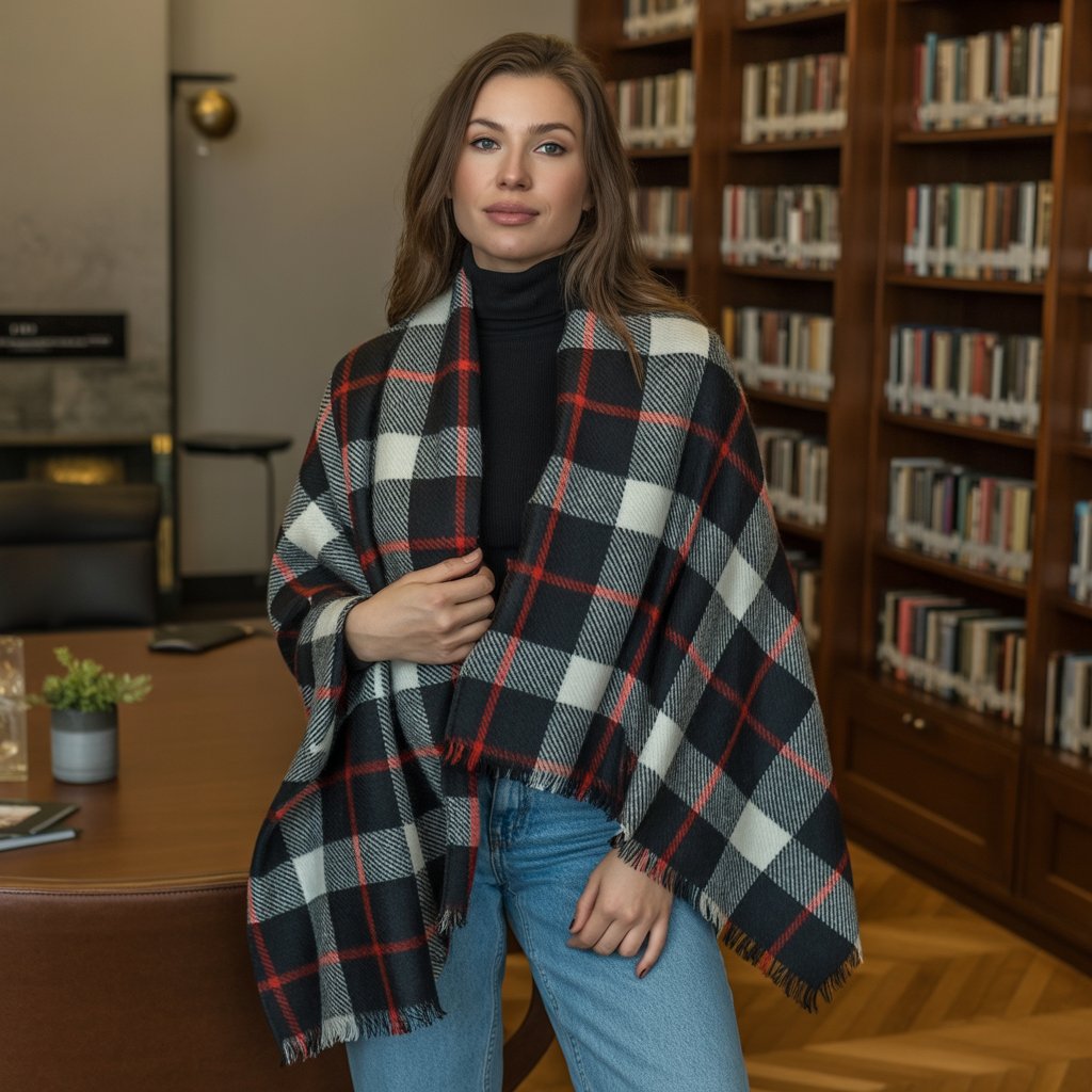 40 Winter Outfit Ideas for Women to Stay Warm and Stylish 34 Oversized Scarf as a Wrap with Simple Outfit