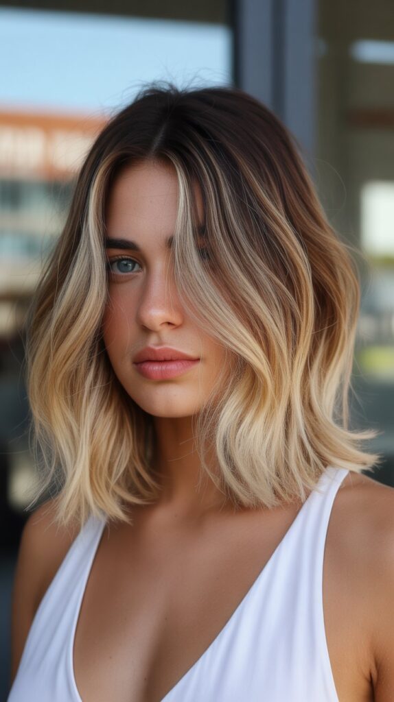 Angled Bob with Balayage Ombré