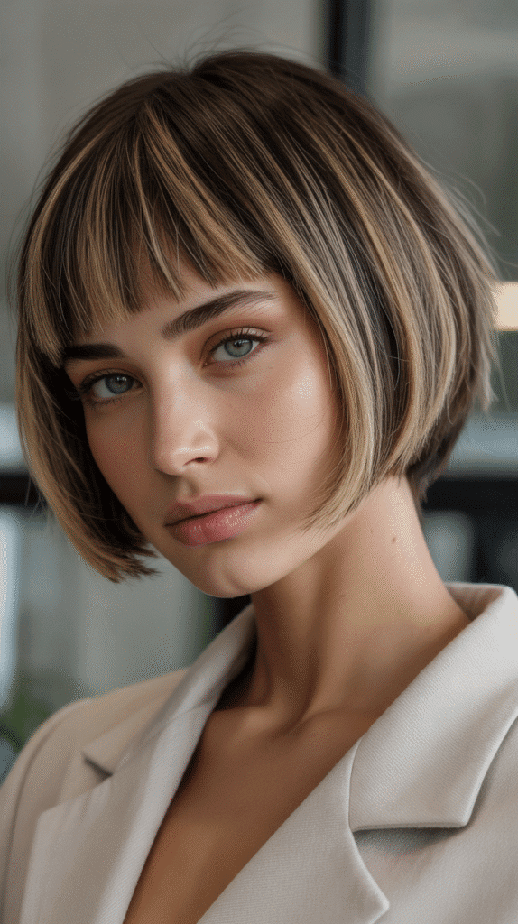 Best 30+ Chic Short Stacked Inverted Bob Haircuts for a Modern Look 10 Stacked Bob with Bangs