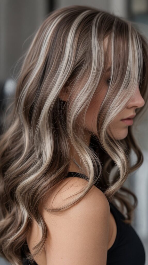25 Flattering Light Ash Brown Hair Ideas for 2025 16 Ash Brown Ribbon Highlights