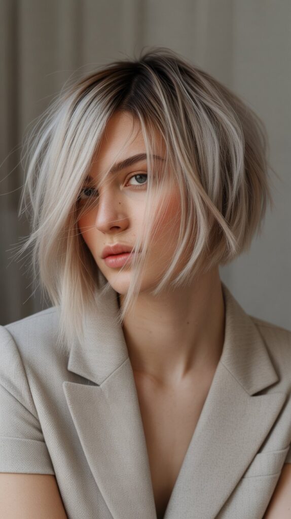 26 Flattering Angled Bob Haircuts Round Faces 16 Angled Bob with Face-Framing Layers