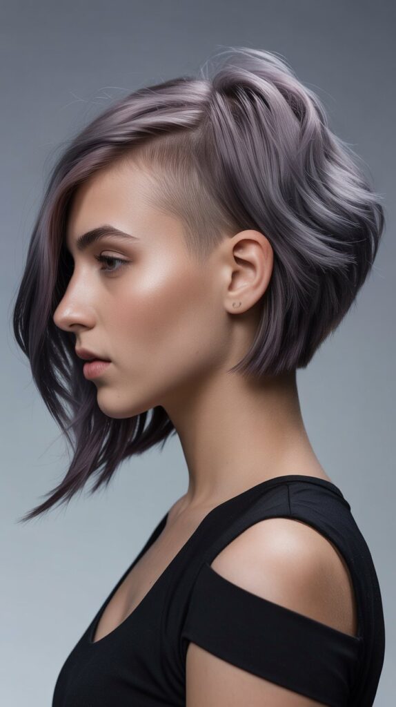 26 Flattering Angled Bob Haircuts Round Faces 11 . Angled Bob with Undercut