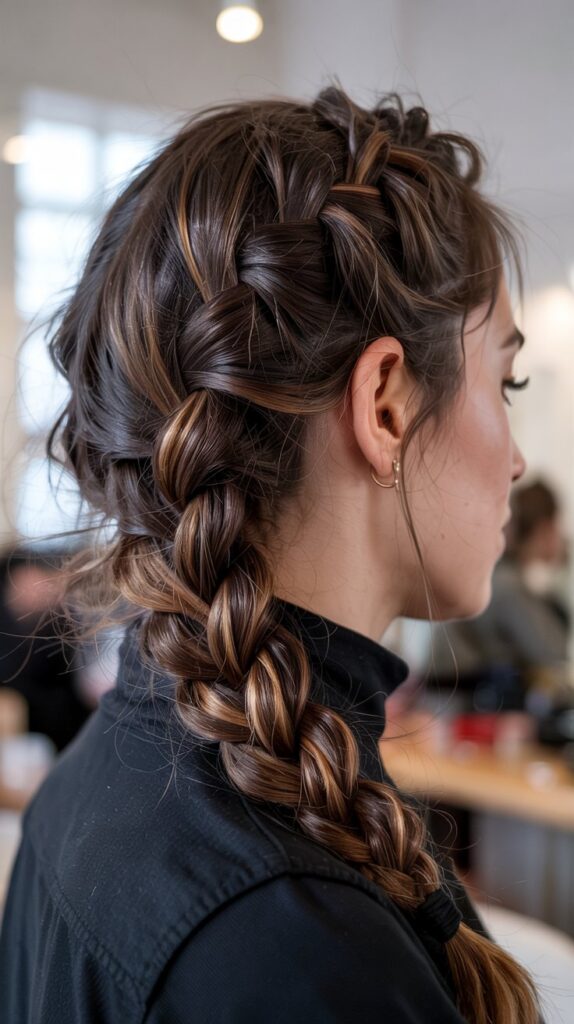 27 Trendy Winter Hair Braid Styles to Try 8 Pull-Through Braid