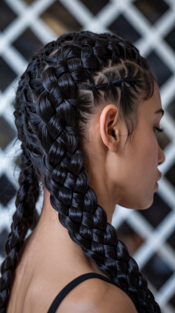 27 Beautiful Winter Hair Braid Color Inspirations 12 Jet Black Infinity Braids