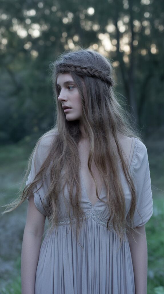 33 Chic Greasy Hair Hairstyles for Long Hair 17 Crown Braid with Loose Hair