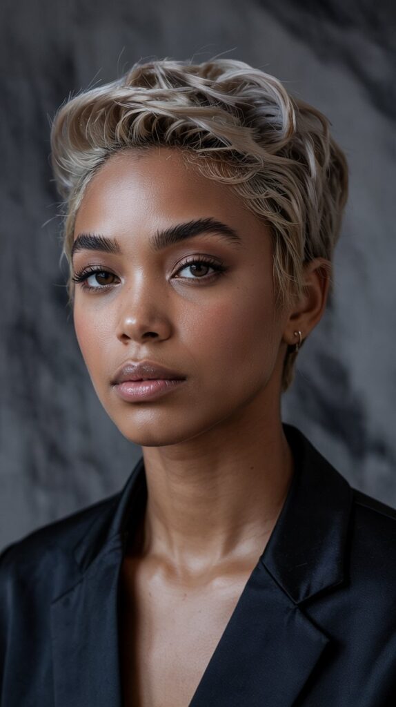 33 Flattering Low Cut Styles for Black Women with Round Faces 19 Textured Pixie with Volume