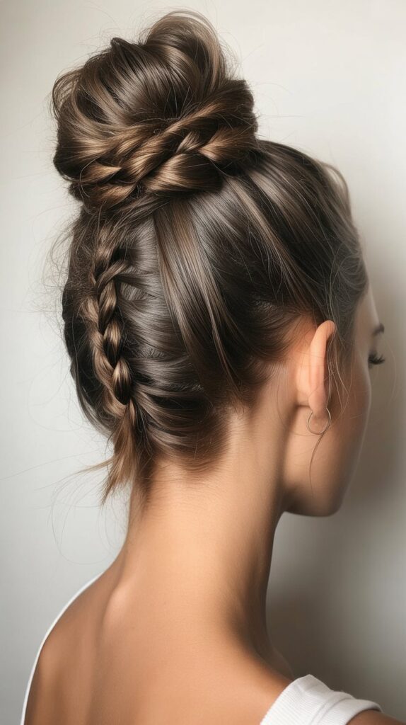 30 Easy and Quick Greasy Hair Hairstyles 16 . Wrapped Bun