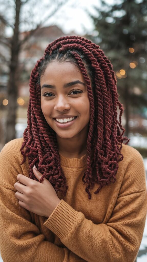 27 Chic Cute Winter Hairstyles for Black Women 3 Passion Twists