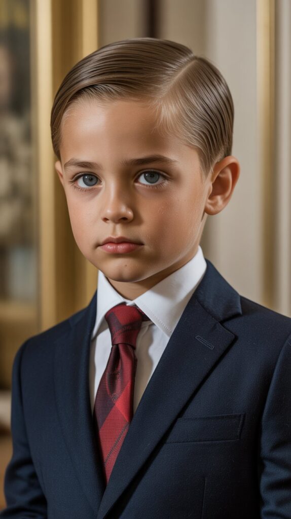 25 Little Boy Haircuts for Straight Hair That Always Look Neat 11 Slicked Back Style