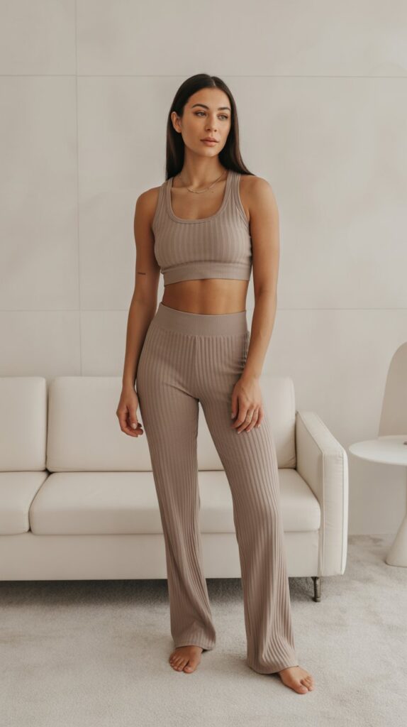 25 Modern DTI Outfits for the Self Care Sunday Vibe 21 . Seamless Ribbed Set