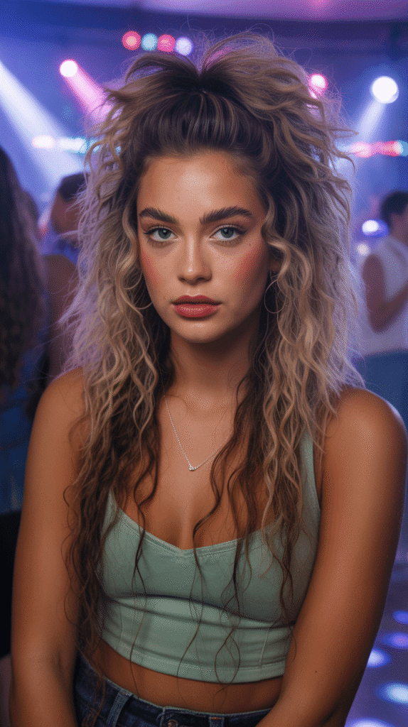 30 Trendy Half-Up Half-Down Hairstyles for HoCo 2025 7 Crimped Half-Up with Volume