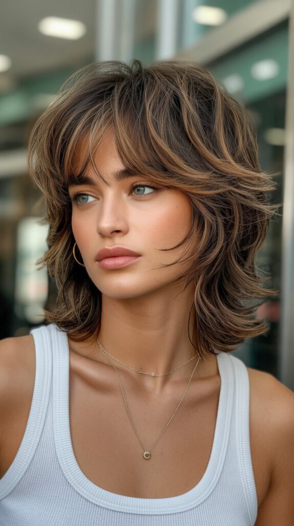 30 Caramel Highlights on Layered Brown Hair 15 Caramel Highlights on Shag Haircuts