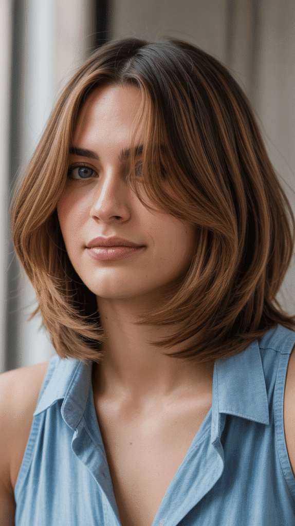  Thick Hair Long Bob with Weight-Removing Layers