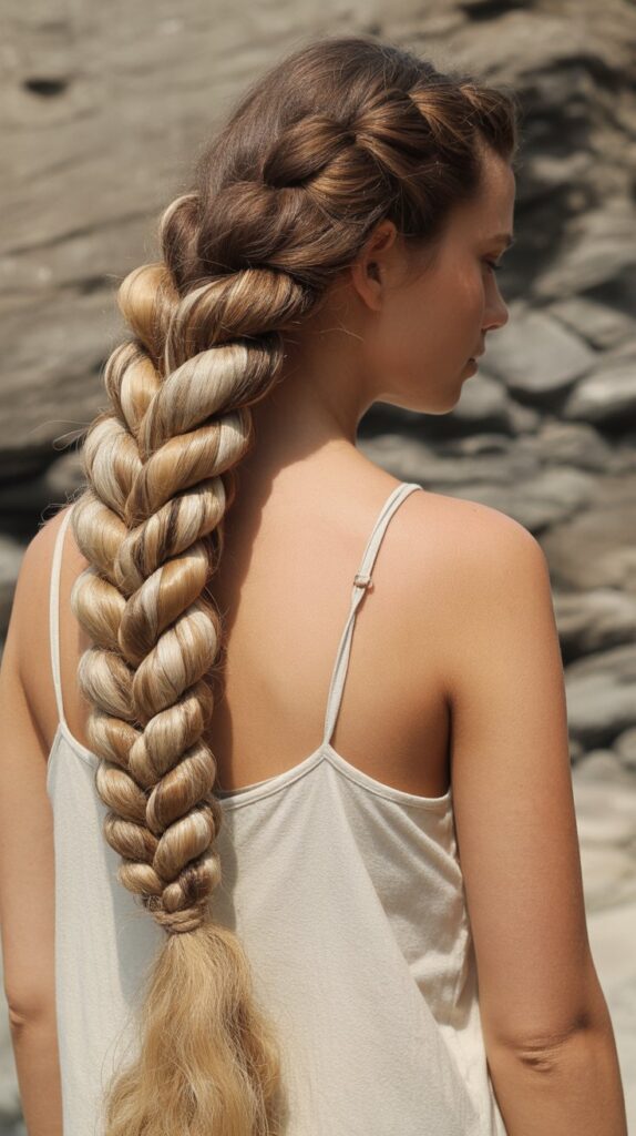 30+ Stunning Beach Wedding Hairstyles That Will Make Waves 23 Loose Rope Braid